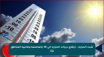 شدة الحرارة.. ارتفاع درجات الحرارة إلى 38 بالعاصمة وغالبية المناطق غدًا